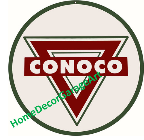 Conoco gasoline round metal - conoco,