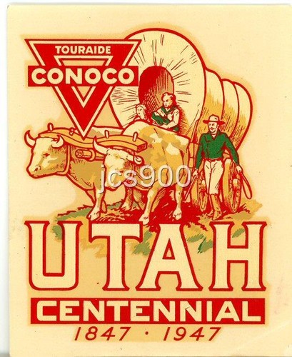 Vintage utah 1947 conoco - utah,
